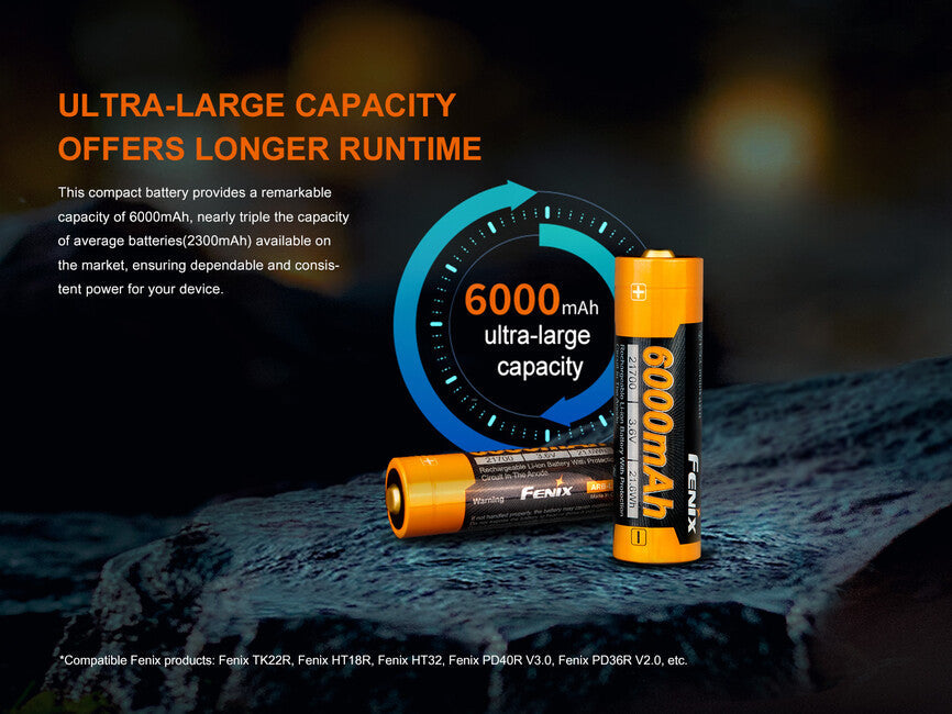 Fenix 21700 перезаряджальна батарея Li-Ion, 6000 mAh