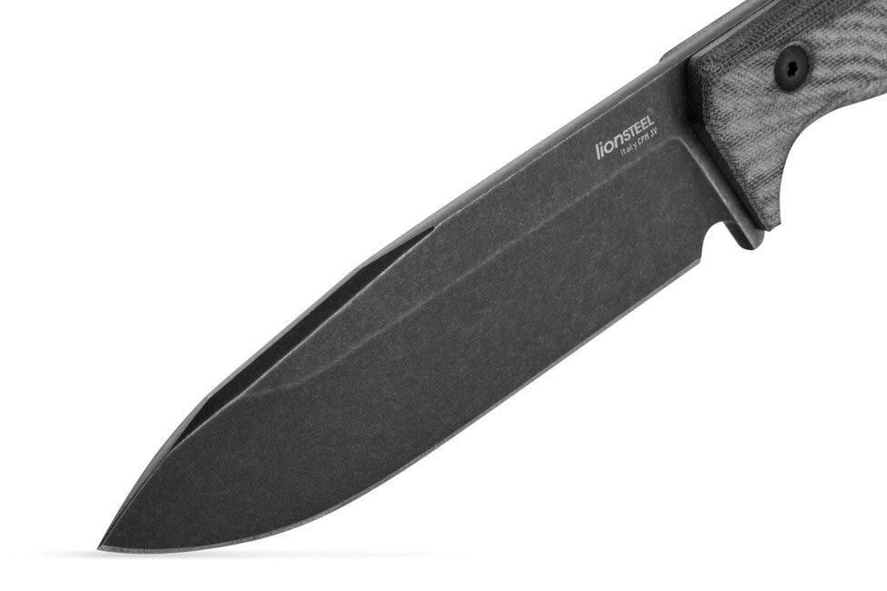 Lionsteel T6B довгий ніж з рукояттю з мікарти CVB CPM 3V, старий чорний