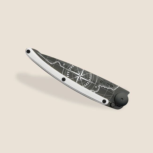 Deejo GOLD Tattoo складаний ніж 9kt white Terra Incognita