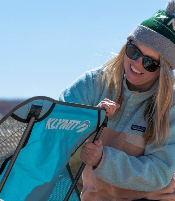 Klymit Ridgeline коротке туристичне крісло, синє