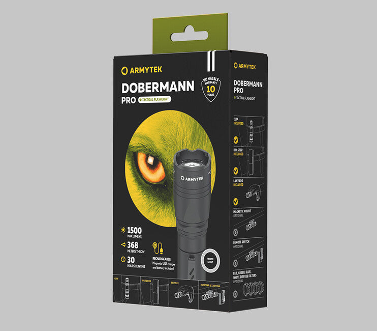 ArmyTek Dobermann Pro кишеньковий LED ліхтар, білий, акумуляторне живлення, 1400 лм, 114 г