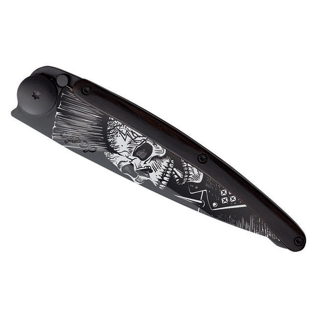 Deejo Tattoo складний ніж, чорне чорне дерево, Punk