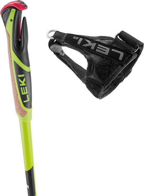 LEKI CC 450 лижні палиці для бігу, неоново-жовта/чорно-біла