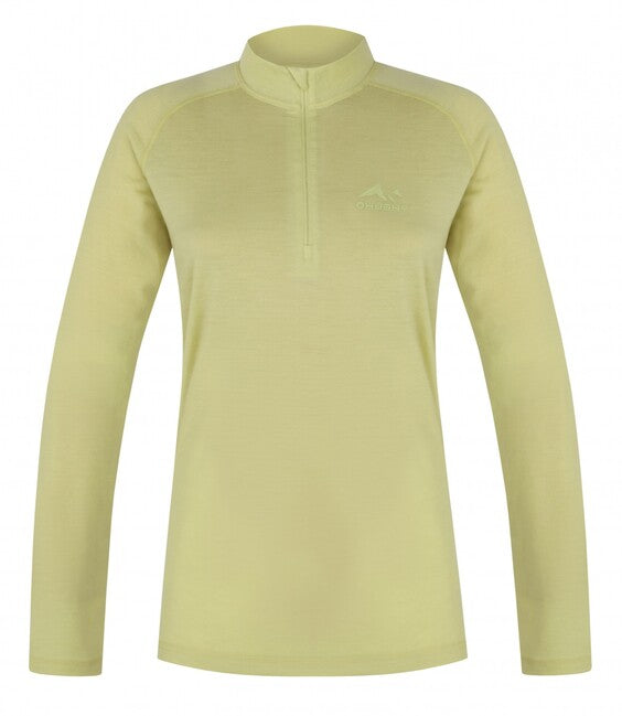 HUSKY Merow Zip термофутболка жіноча на змійку L, бліді зелена