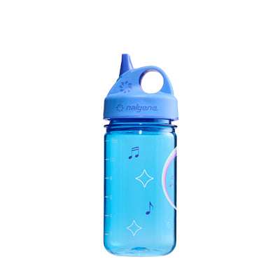 Nalgene пляшка для води Grip-n-Gulp Sustain дитяча 0,35 л з кришкою, синя, музичний бегемот