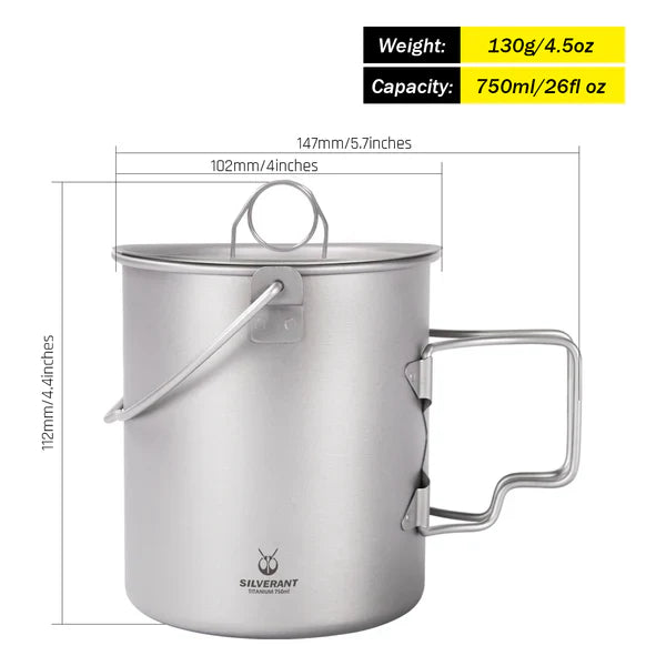 Silverant титановий кухок з кришкою 750 ml