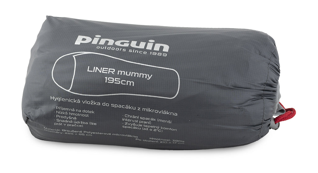 Pinguin Liner Mummy гігієнічна вкладка до спального мішка, сіра, 185cm