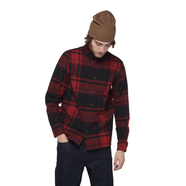 Black Diamond Project Flannel фланелева сорочка чоловіча, червоний rock-чорний plaid