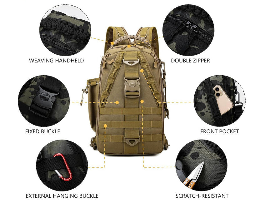 DRAGOWA Tactical Charlie однолямковий рюкзак 20 L, хакі