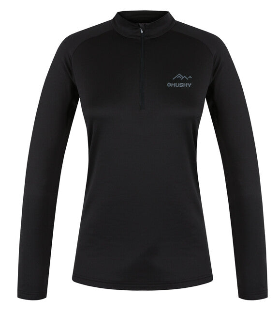 HUSKY Active Winter термобілизна футболка з довгими рукавами, три блискавки, чорна, M