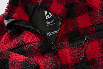 Brandit teddyfleece Troyer флісова куртка, червона/чорна