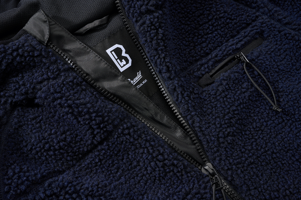 Brandit Worker куртка флісова з капюшоном Teddyfleece, темно-синя