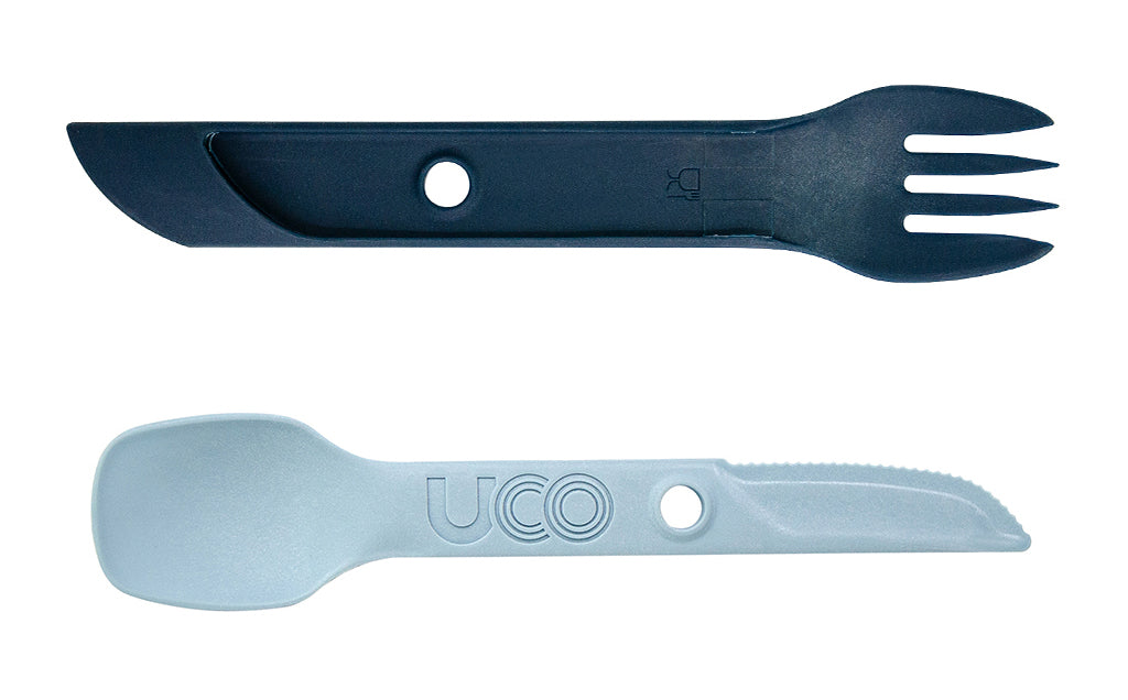 UCO Switch розширювана нейлонова сукупність приладдя spork з петлею для кріплення та тримачем на виделки, stoneblue