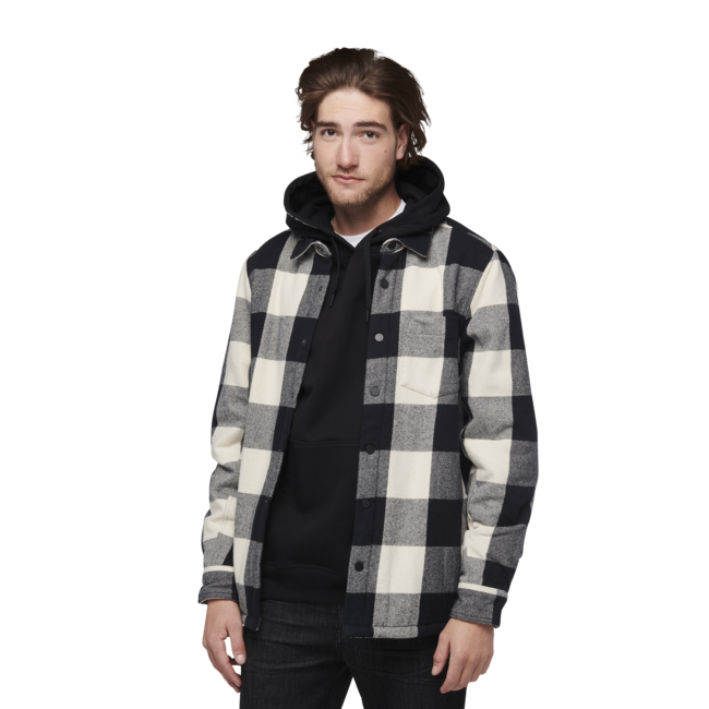 Black Diamond Project Lined Flannel фланелева сорочка чоловіча, чорна-кремова клітинка