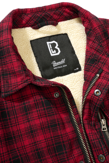 Brandit Classic Sherpa куртка, чорна-червона