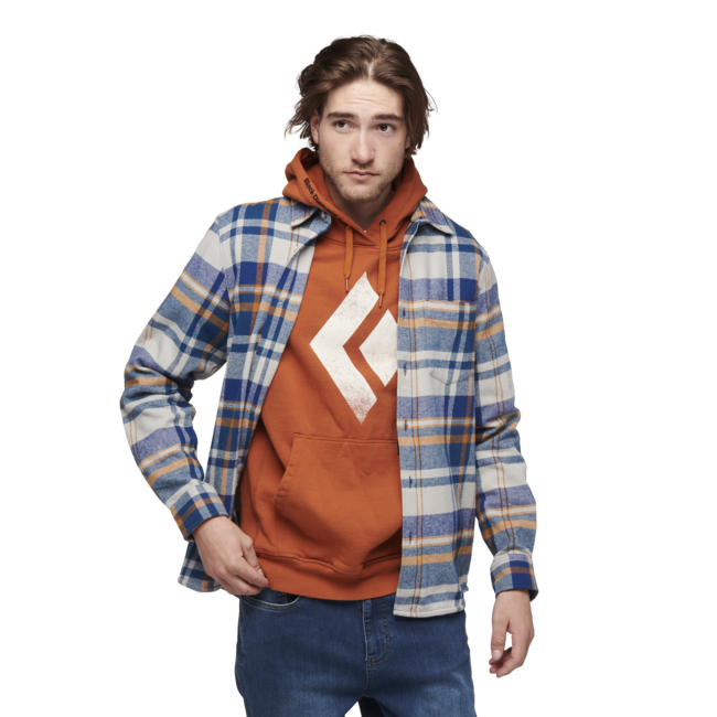 Black Diamond Project Flannel фланелева сорочка чоловіча, pewter-індиго plaid
