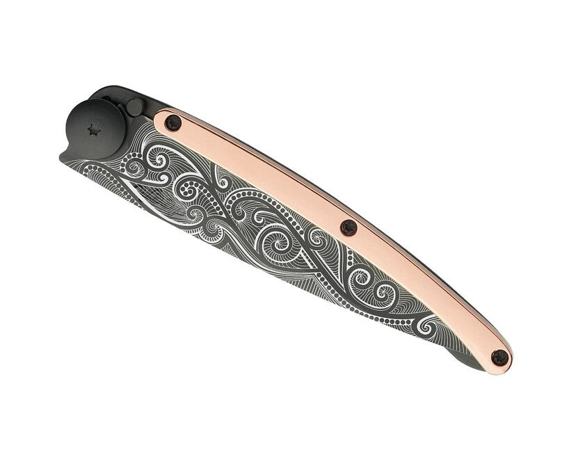 Deejo GOLD Tattoo складний ніж 18kt рожевий, тихоокеанський