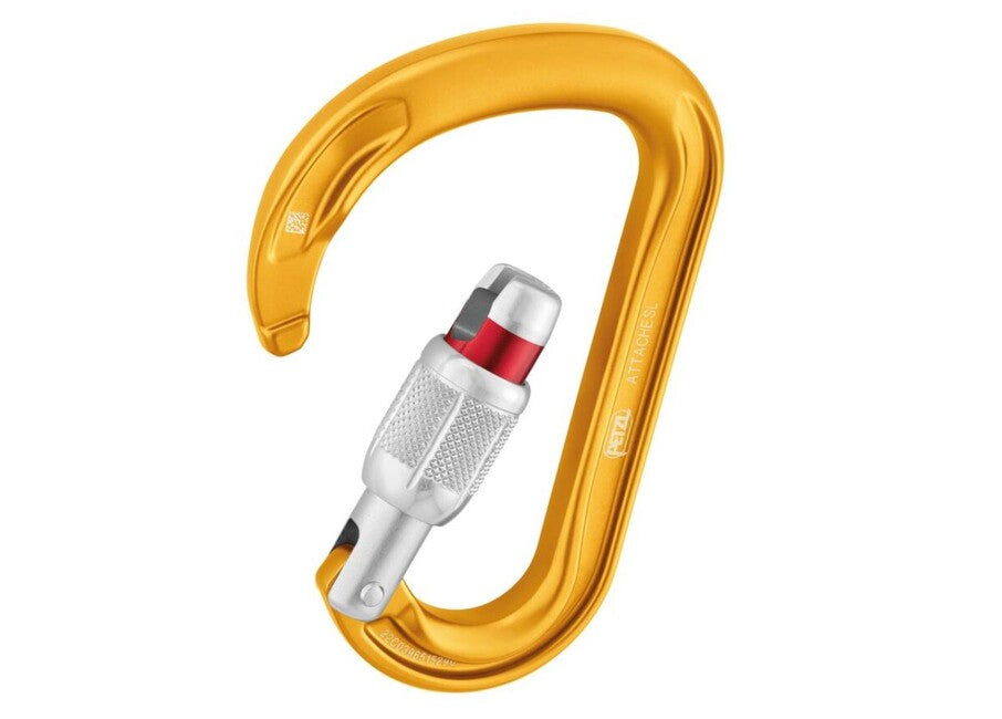 Petzl Attache HMS карабін з круглим перерізом і запобіжкою замка, жовтий