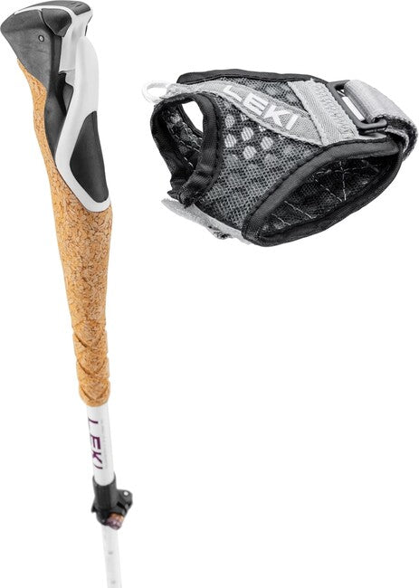 LEKI Cross Trail FX Superlite Compact трекінгові палиці, біла-рожева-чорна, 100-120 см