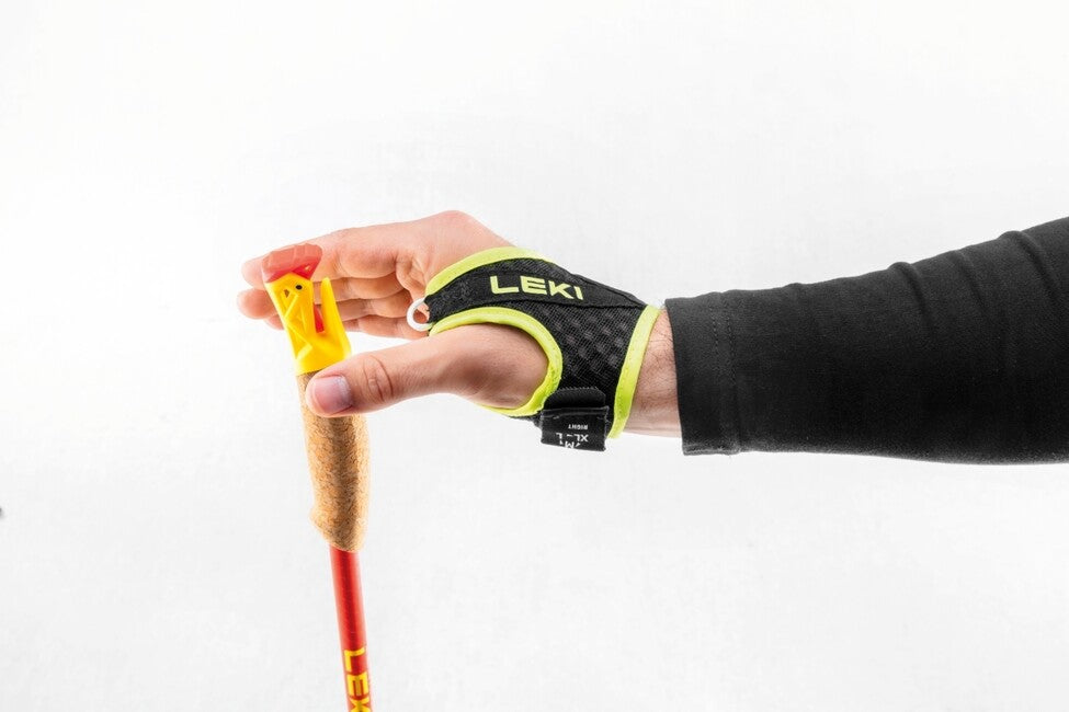 LEKI Ultratrail FX.One Superlite палиці для трейлу, яскраво-червона-неонова жовта-натуральний вуглець
