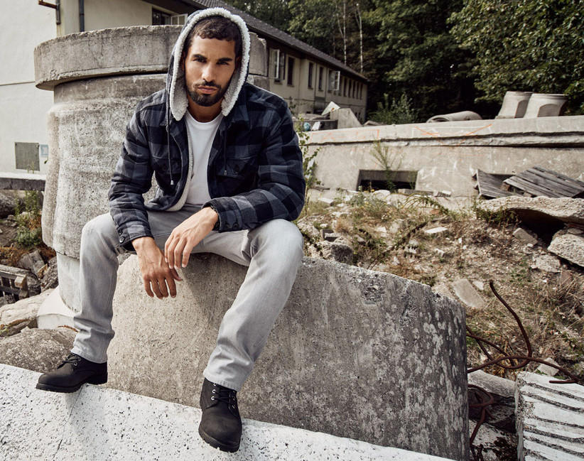 Brandit Lumberjacket софтшел куртка з капюшоном, чорно-сіра