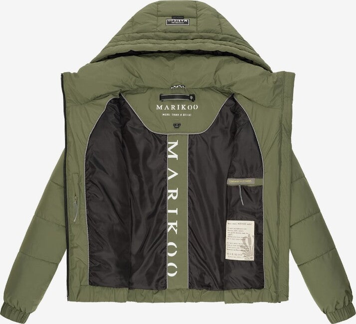 Marikoo Nayanaa короткий зимовий куртка жіноча з капюшоном, чорна
