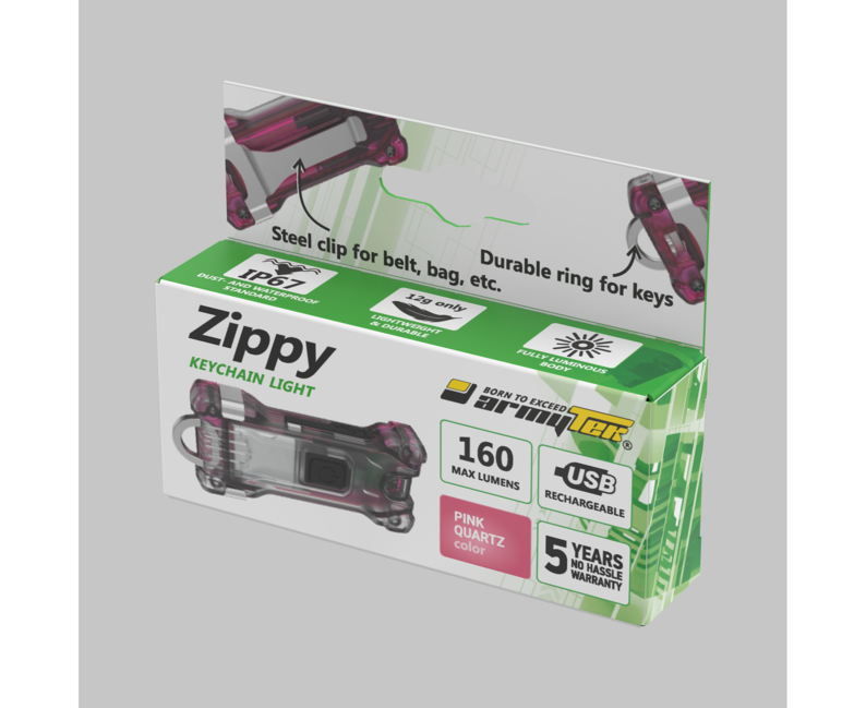 ArmyTek Zippy LED брелок, рожева