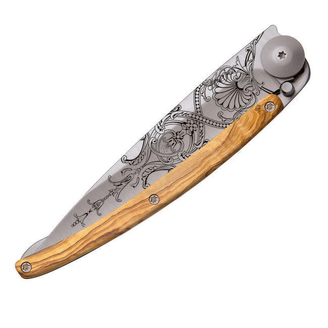 Deejo Tattoo складаний ніж olive wood, Versailles