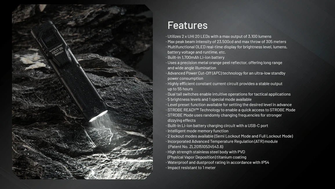 Nitecore EDC27 перезаряджаний ліхтар UHi