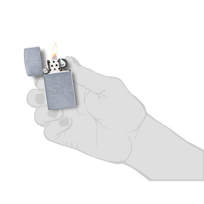 Zippo бензиновая зажигалка slim street chrome