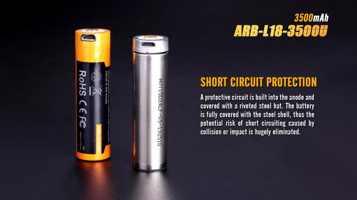 Fenix акумуляторна батарея USB 18650 li-ion 3500 mAh