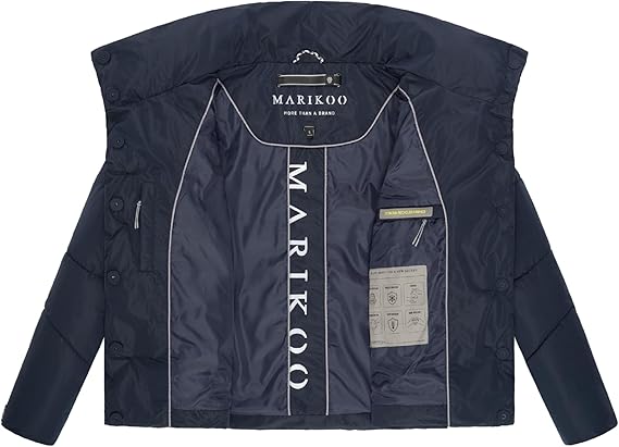 Marikoo Jalliaa коротка зимова куртка жіноча з високим коміром, темно-синя