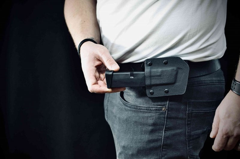 Falco F905 2021 kydex горизонтальний чохол для одного магазина Glock 17, чорний, лівий