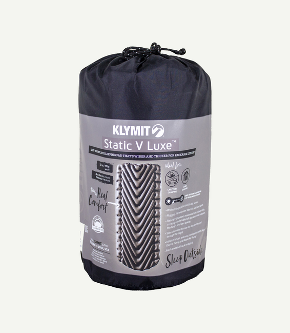 Klymit Static V Luxe надувний килимок XL, каменисто-сірий