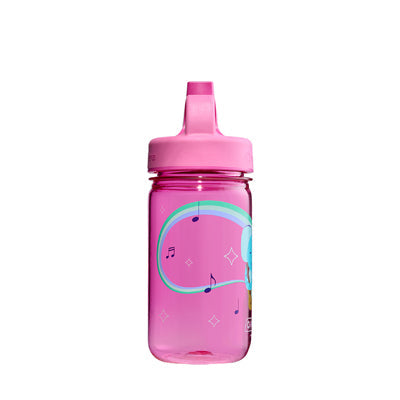 Nalgene Grip-n-Gulp Sustain пляшка дитяча для води 0,35 л з кришкою, рожева музичний слон