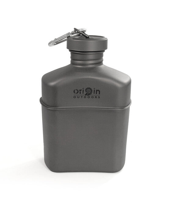 Origin Outdoors титанова фляга з карабіном і сумкою для перенесення 1 л Canteen