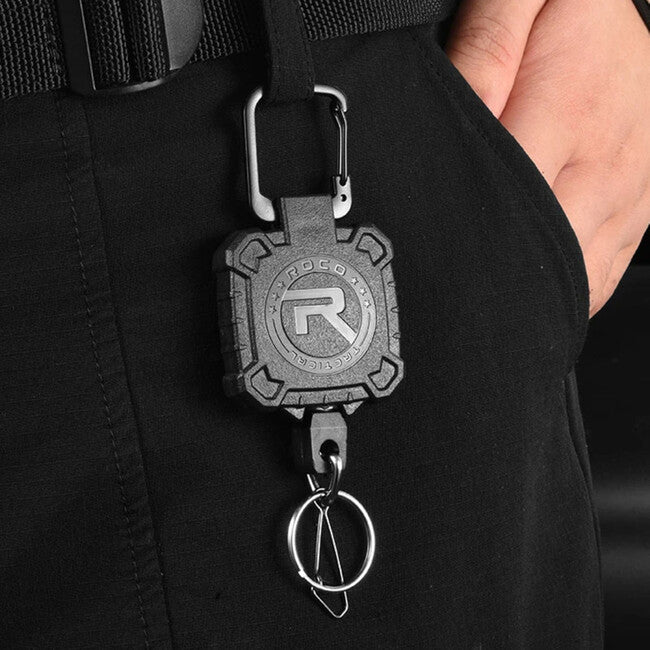 Leguon Keyhex карабін зі стальним тросом на ключі, чорний