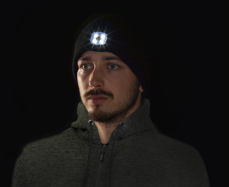 BENNON LUMOS шапка з LED ліхтарем USB LED, чорна