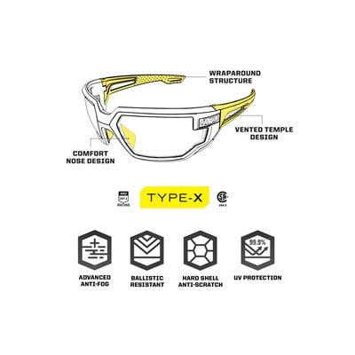 Mechanix Type X окуляри тактичні, чорна оправа, прозоре скло