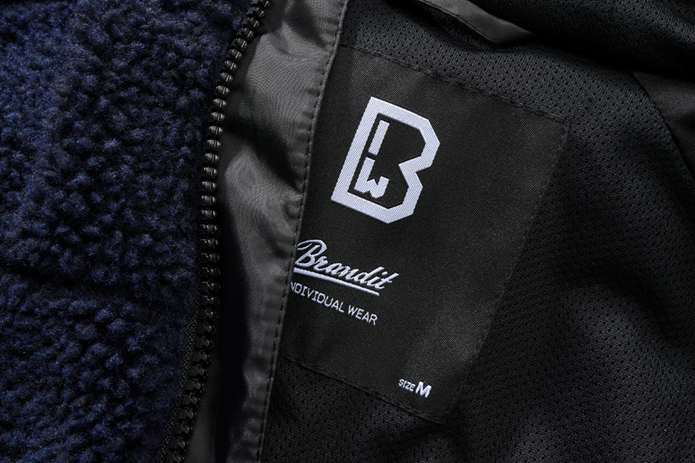 Brandit Worker куртка флісова з капюшоном Teddyfleece, темно-синя