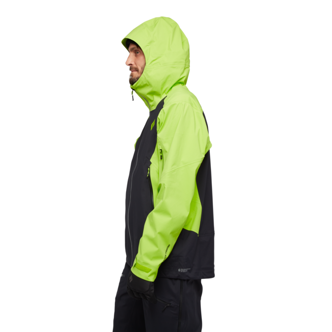 Black Diamond Recon Lt Stretch Shell лижна куртка чоловіча, чорна-лаймово-зелена
