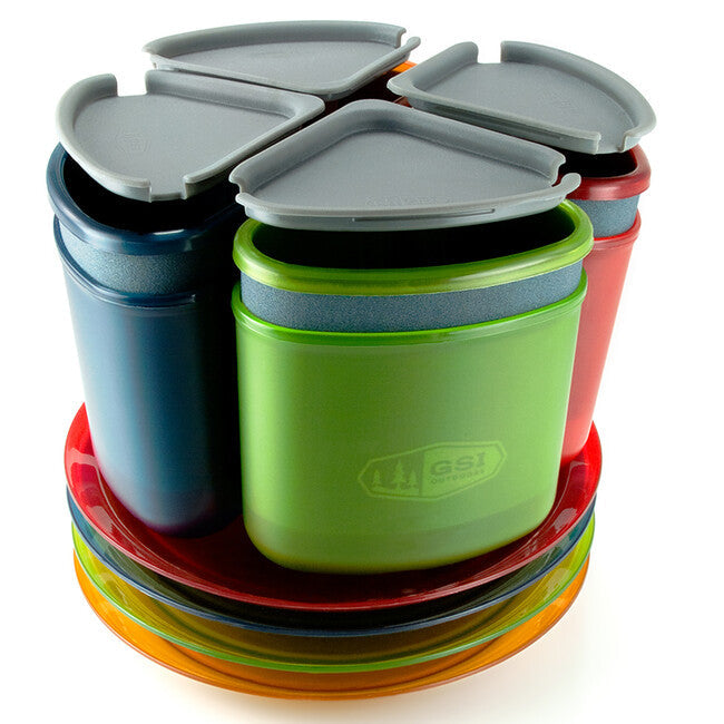 GSI Outdoors Infinity 4 Person Compact Tableset кемпінговий набір посуду для 4 осіб, мультиколір