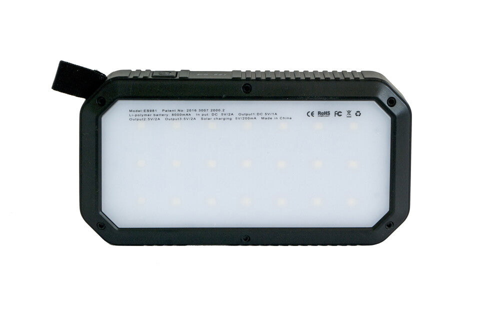 BasicNature повербанк 8000 mAh з сонячною зарядкою та LED ліхтарем, 8000 mAh