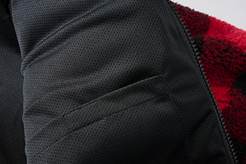 Brandit Worker куртка флісова з капюшоном Teddyfleece, червона/чорна