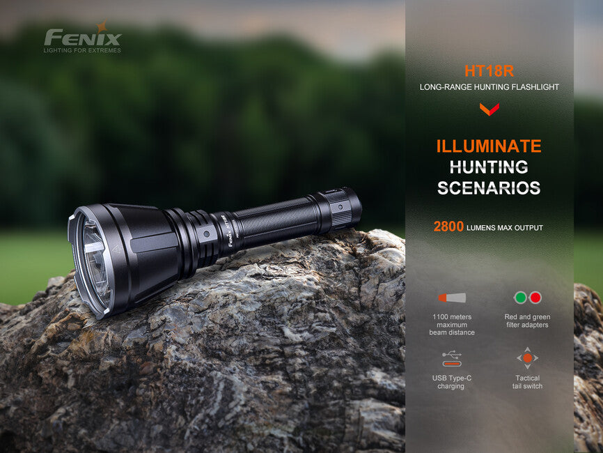 Fenix HT18R набір мисливського ліхтара з кабельним вимикачем AER-05 і кріпленням на зброю ALG-18