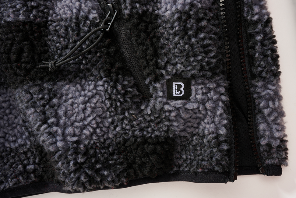 Brandit Teddyfleece Worker флісовий светшот, чорна/сіра