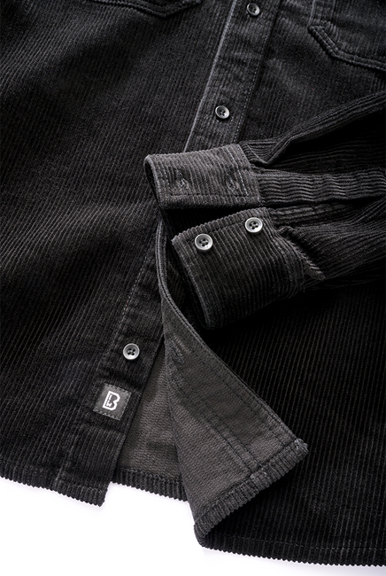 Brandit Classic Corduroy сорочка з довгими рукавами, чорна