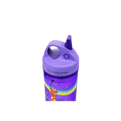 Nalgene Grip-n-Gulp Sustain пляшка дитяча для води 0,35 л з кришкою, фіолетова музична жирафа