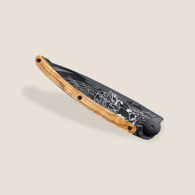Deejo Tattoo складний ніж black olive wood, Cancer