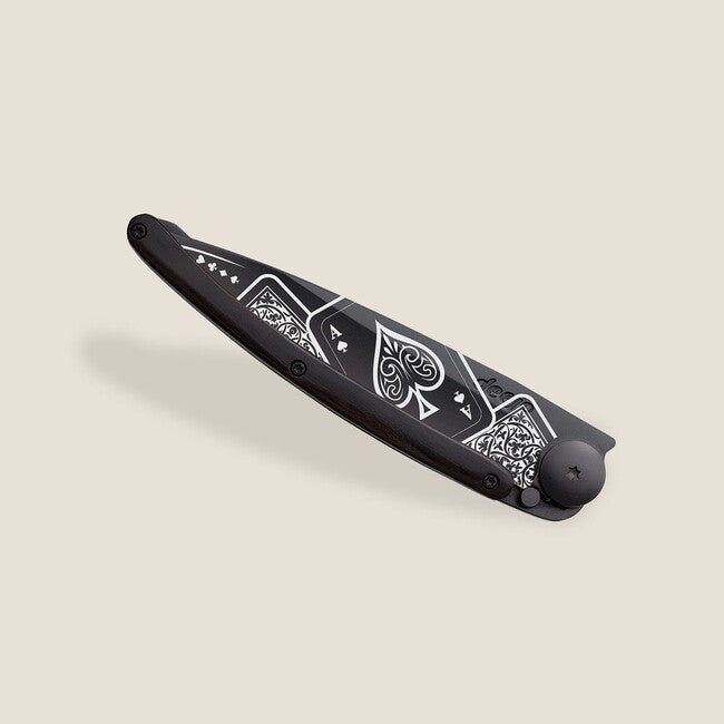 Deejo Black tattoo biker складний ніж з палісандру Good Luck